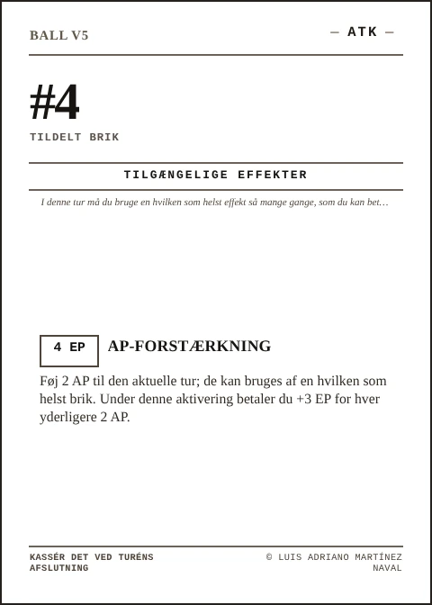 Officielt BALL-kort til firkantbrik 4, ATK-holdet, femte udgave 2026