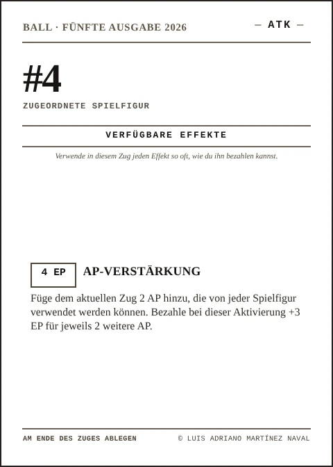 Offizielle BALL-Karte der quadratischen Spielfigur 4, ATK-Team, fünfte Ausgabe 2026