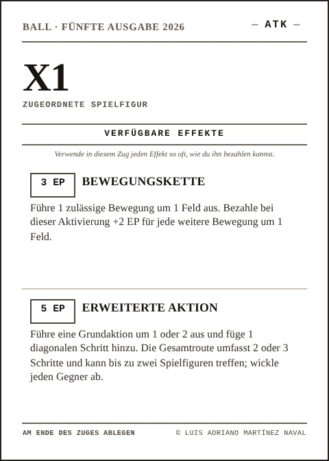 Offizielle BALL-Karte X1, ATK-Team, fünfte Ausgabe 2026