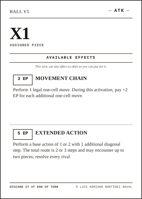 Official BALL X1 card, ATK team, fifth edition 2026