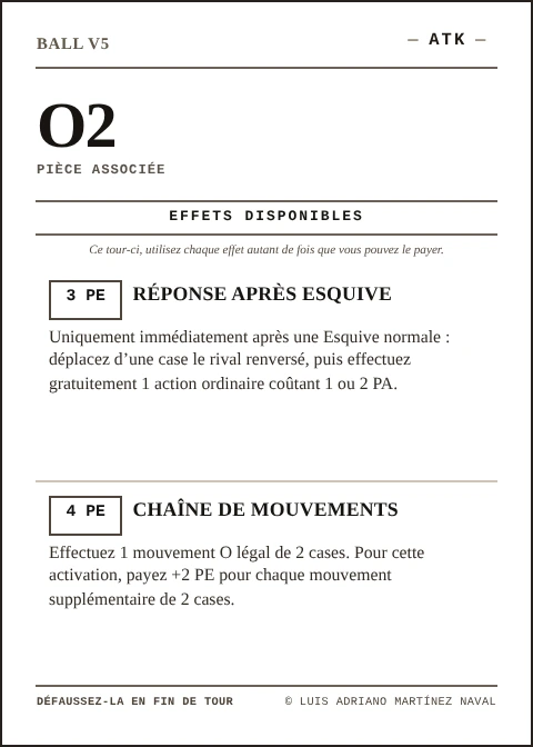 Carte officielle O2 de BALL, équipe ATK, cinquième édition 2026