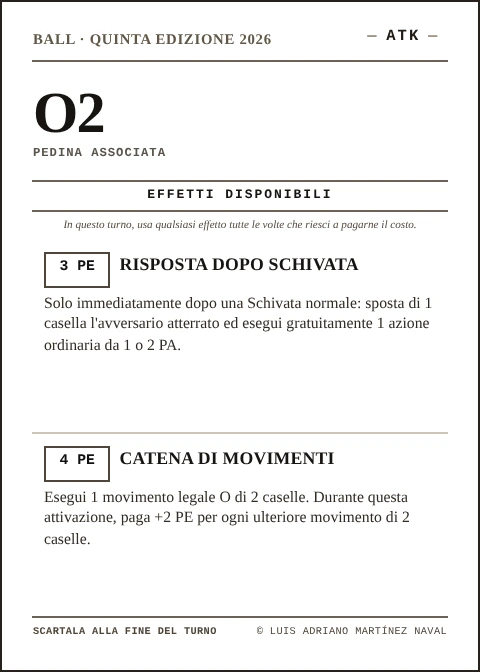 Carta ufficiale O2 di BALL, squadra ATK, quinta edizione 2026