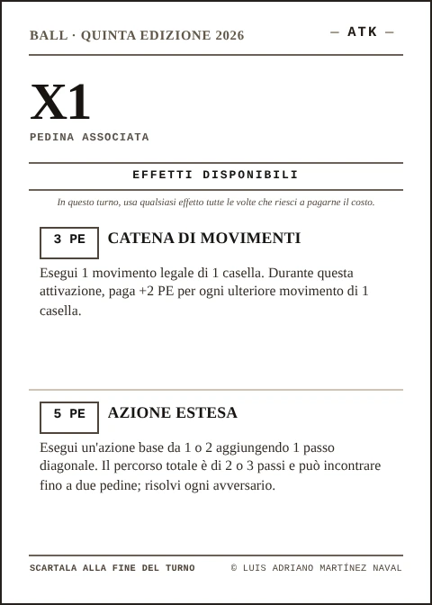 Carta ufficiale X1 di BALL, squadra ATK, quinta edizione 2026