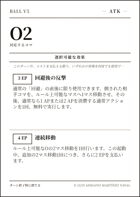 BALL公式O2カード、ATKチーム、第5版2026