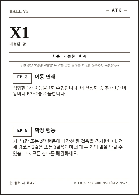 BALL 공식 X1 카드, ATK 팀, 제5판 2026