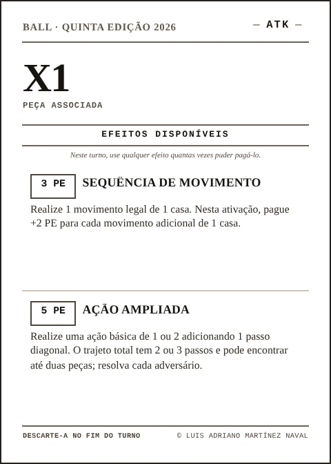 Carta oficial X1 de BALL, equipe ATK, Quinta edição 2026