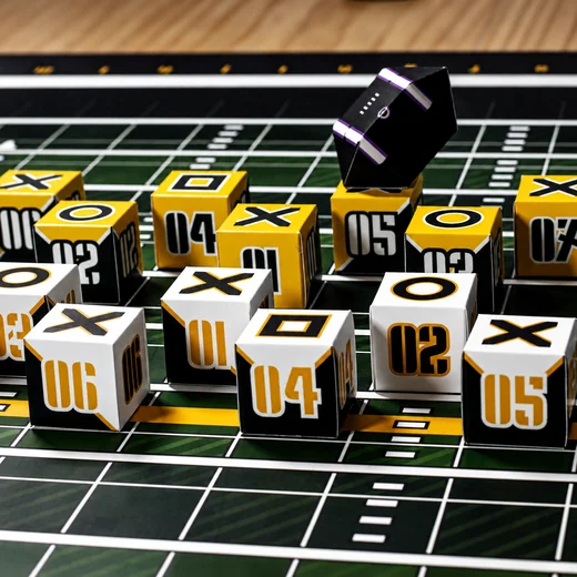 Cartas y fichas numeradas del juego táctico BALL V4