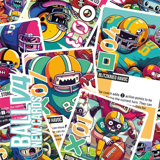 BALL V4 new cards for a tactical football board game