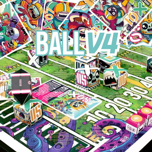 BALL V4 print and play board game with cards, board and player pieces