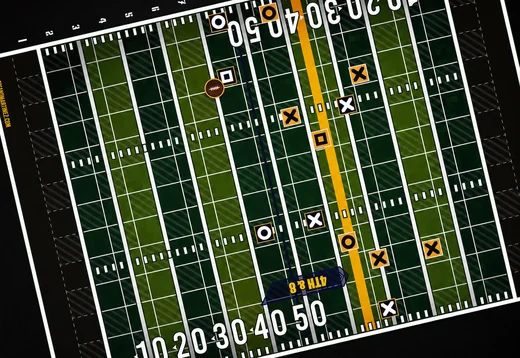 Tablero imprimible de fútbol americano del juego BALL V4